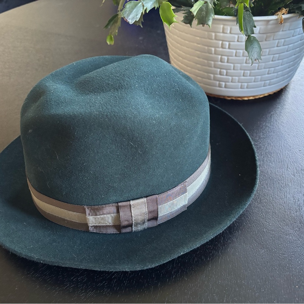 Dobbs Fifth Avenue Fedora Hat Dark Green Wool